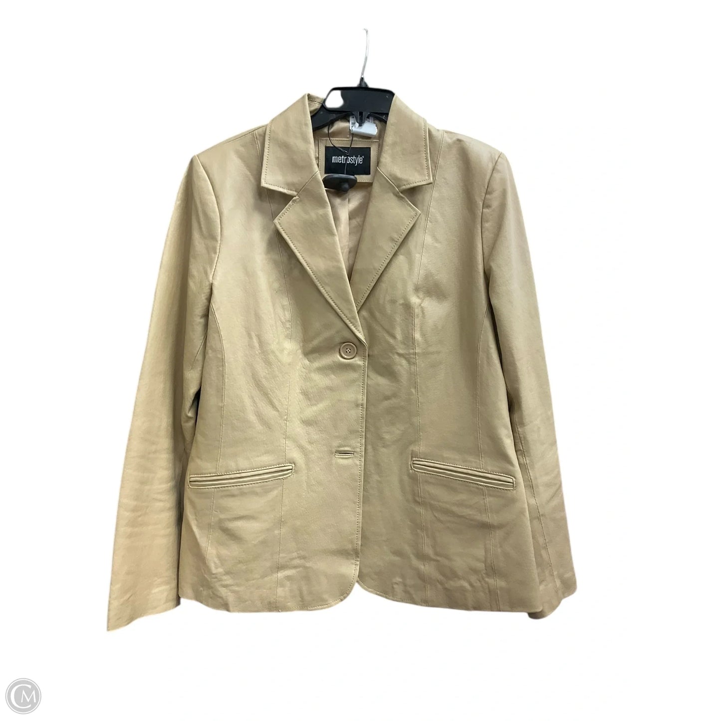 Jacket Leather By Clothes Mentor In Tan, Size: 14
