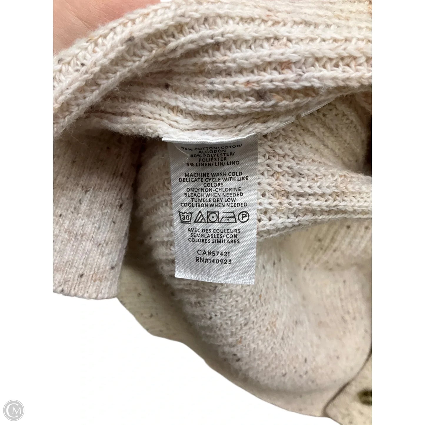 Cardigan By Loft In Cream, Size: L