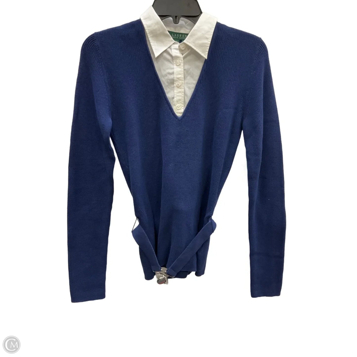 Top Long Sleeve By Lauren By Ralph Lauren In Blue, Size: M