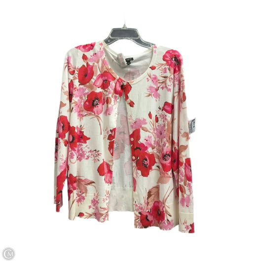Cardigan By Talbots In Floral Print, Size: 1x
