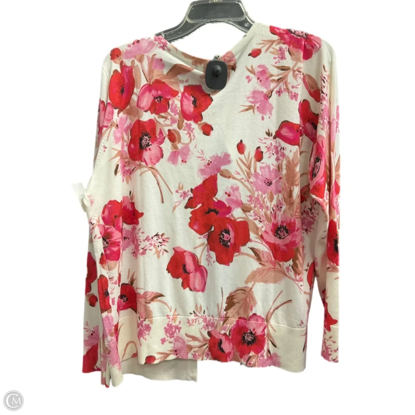 Cardigan By Talbots In Floral Print, Size: 1x