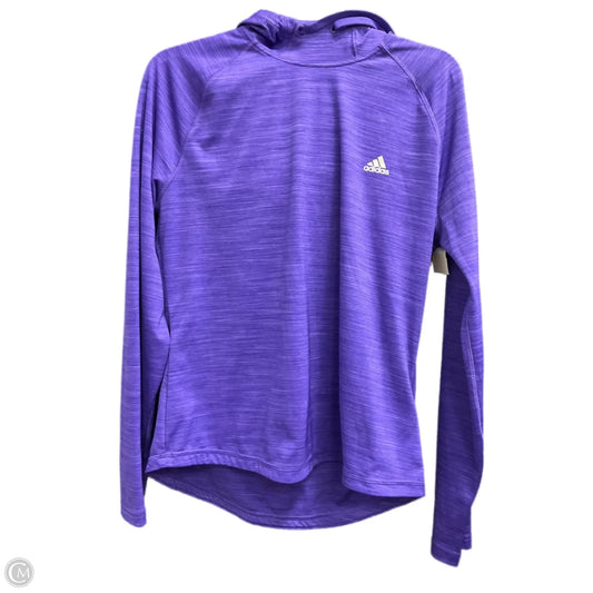 Athletic Sweatshirt Hoodie By Adidas In Purple, Size: L