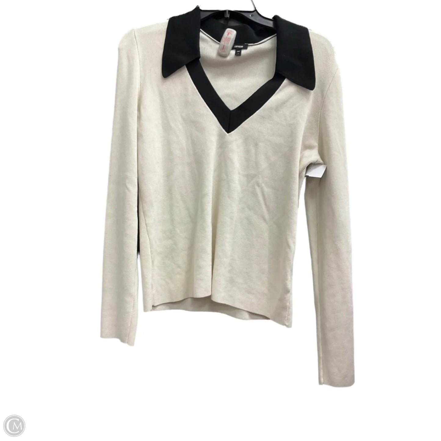 Top Long Sleeve By Express In Beige, Size: L