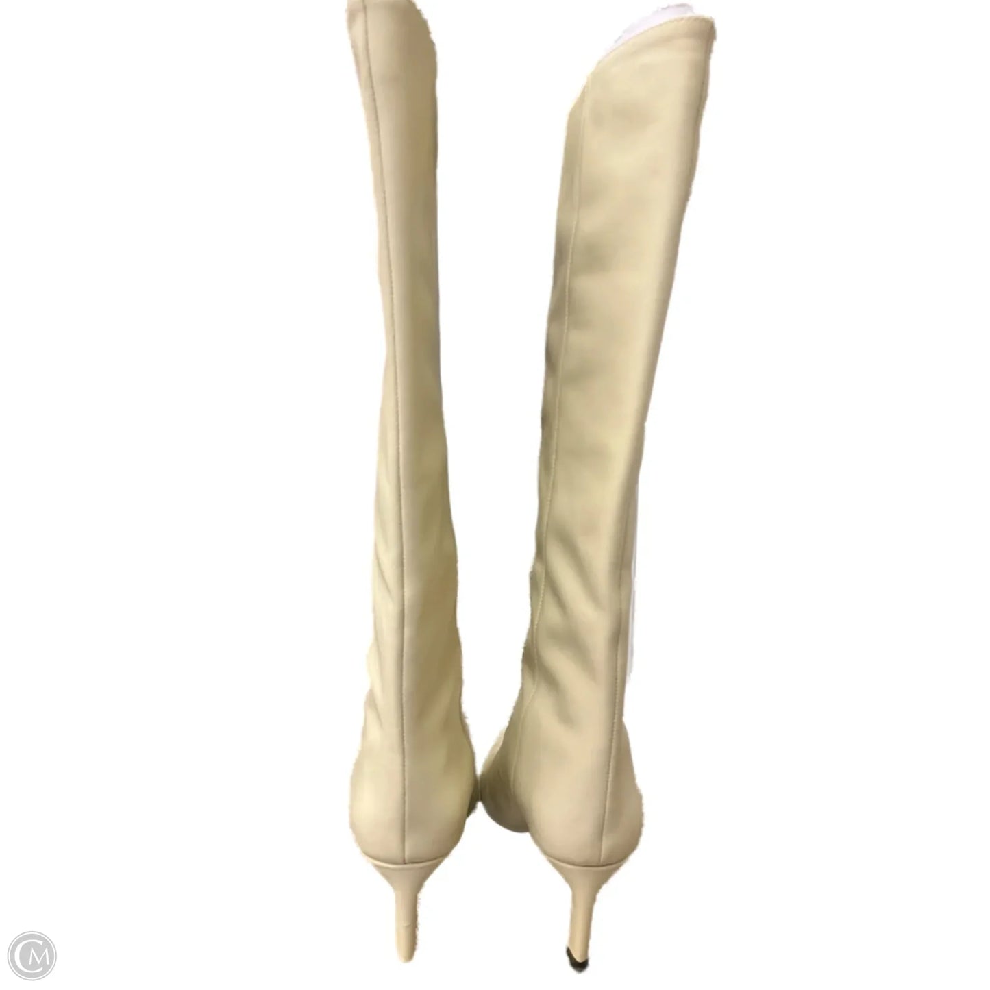 Boots Mid-calf Heels By Zara In Cream, Size: 7.5