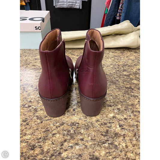Boots Ankle Flats By Fitflop In Maroon, Size: 7
