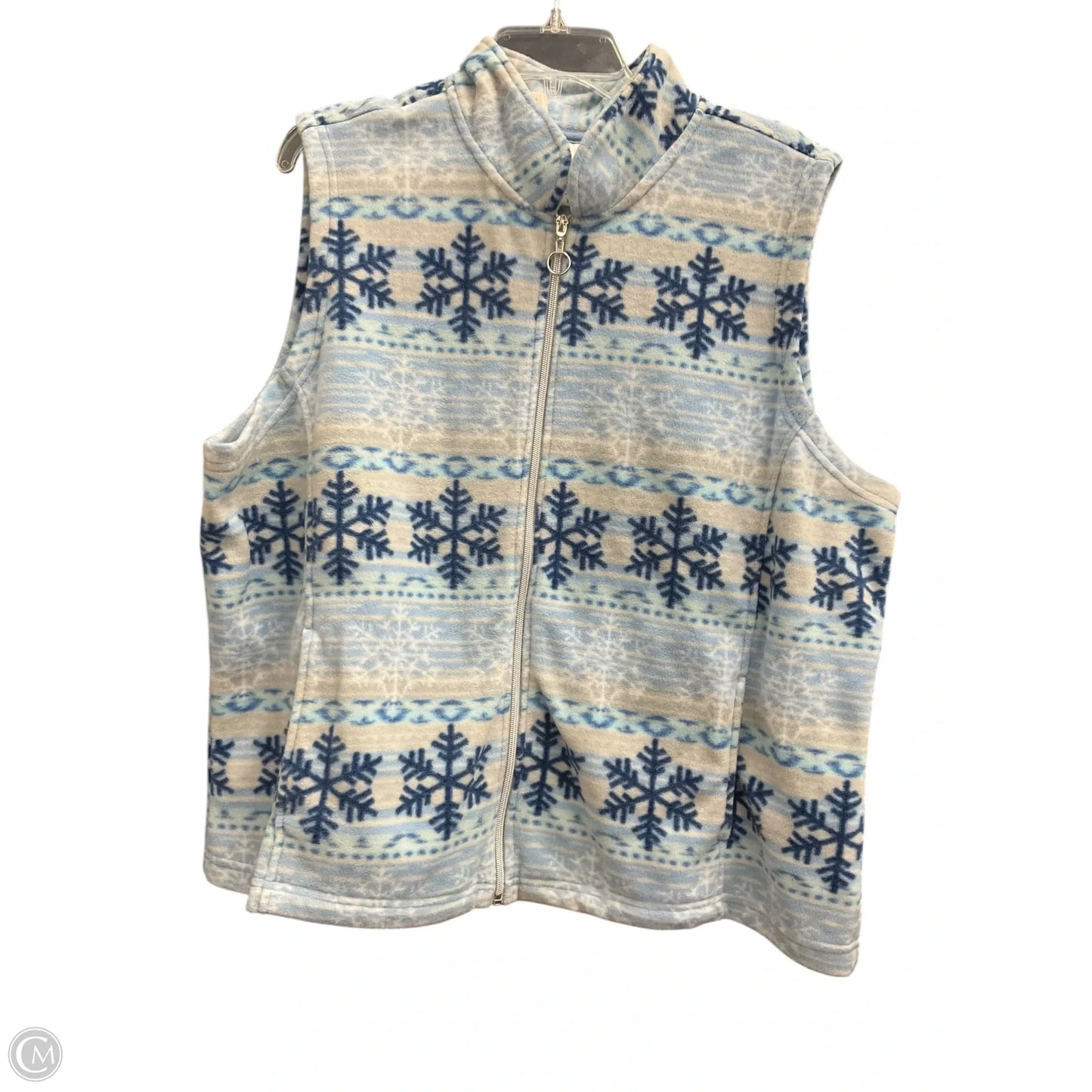 Vest Fleece By Blair In Blue, Size: Xl