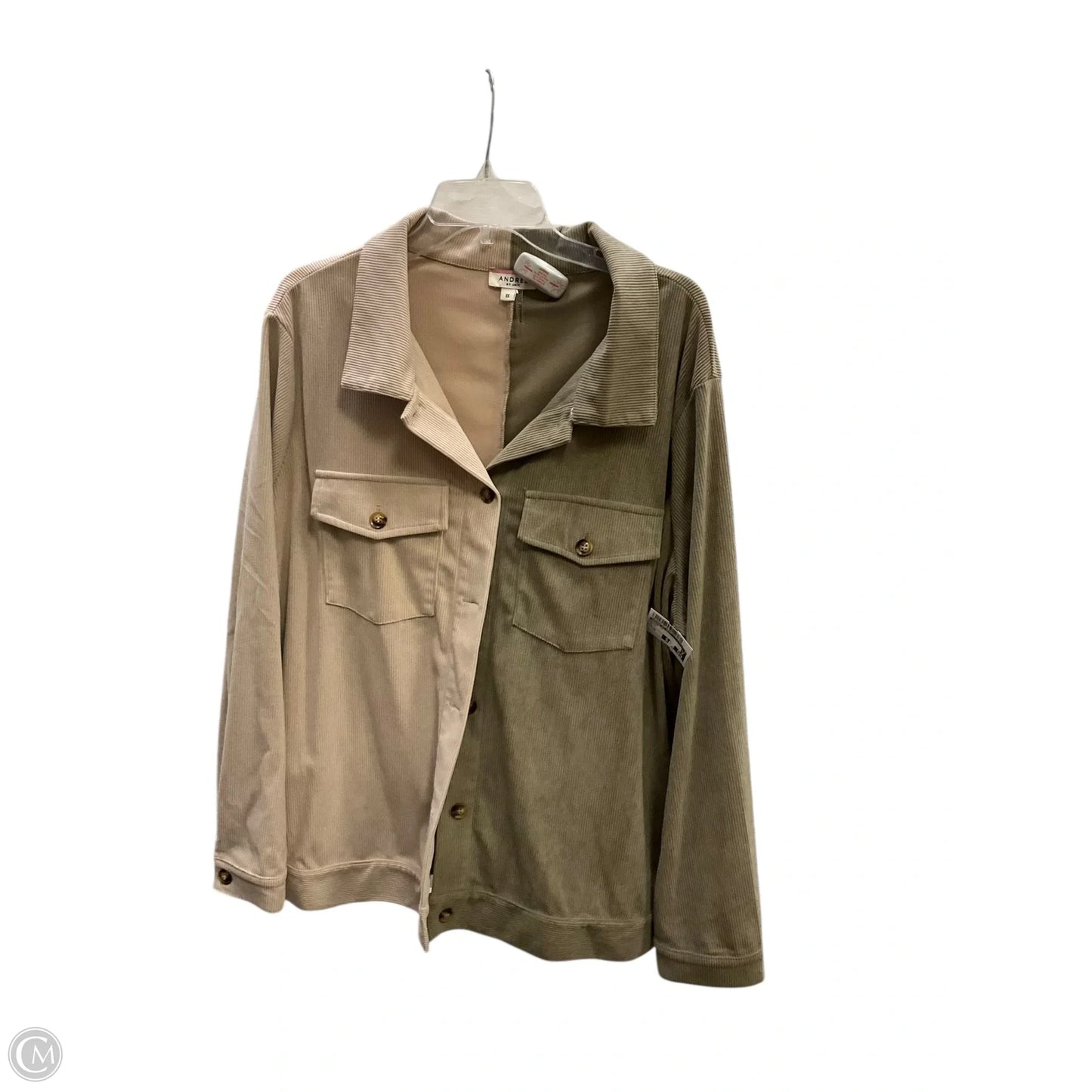 Blouse Long Sleeve By Andree By Unit In Beige, Size: 1x