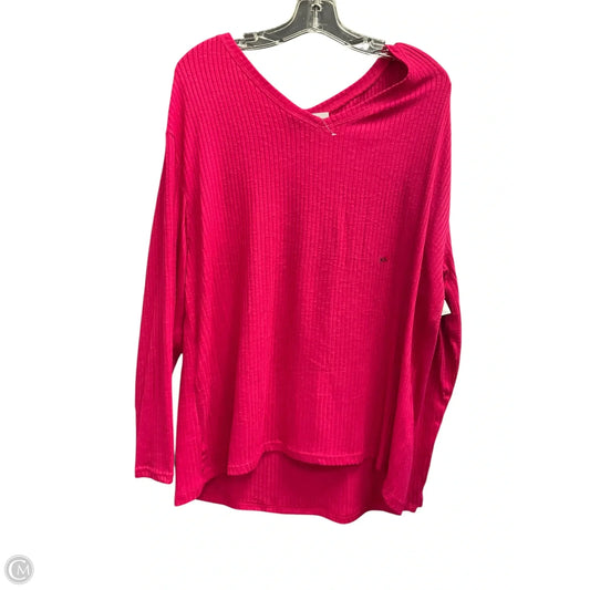 Top Long Sleeve By Maurices In Pink, Size: Xxl