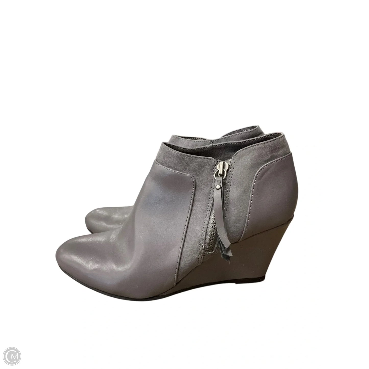 Boots Ankle Heels By Laundry In Grey, Size: 7.5