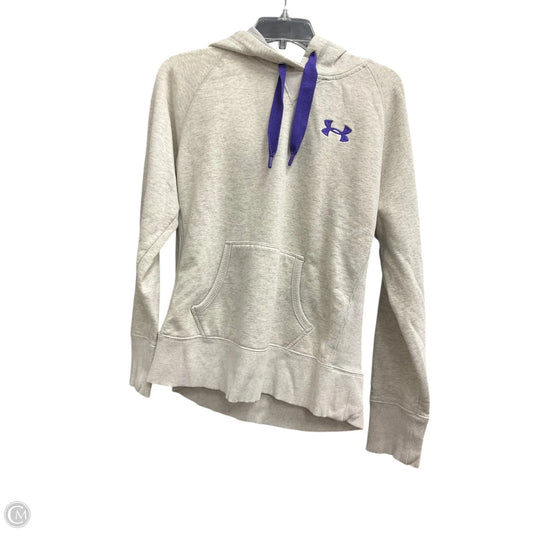 Sweatshirt Hoodie By Under Armour In Grey, Size: M