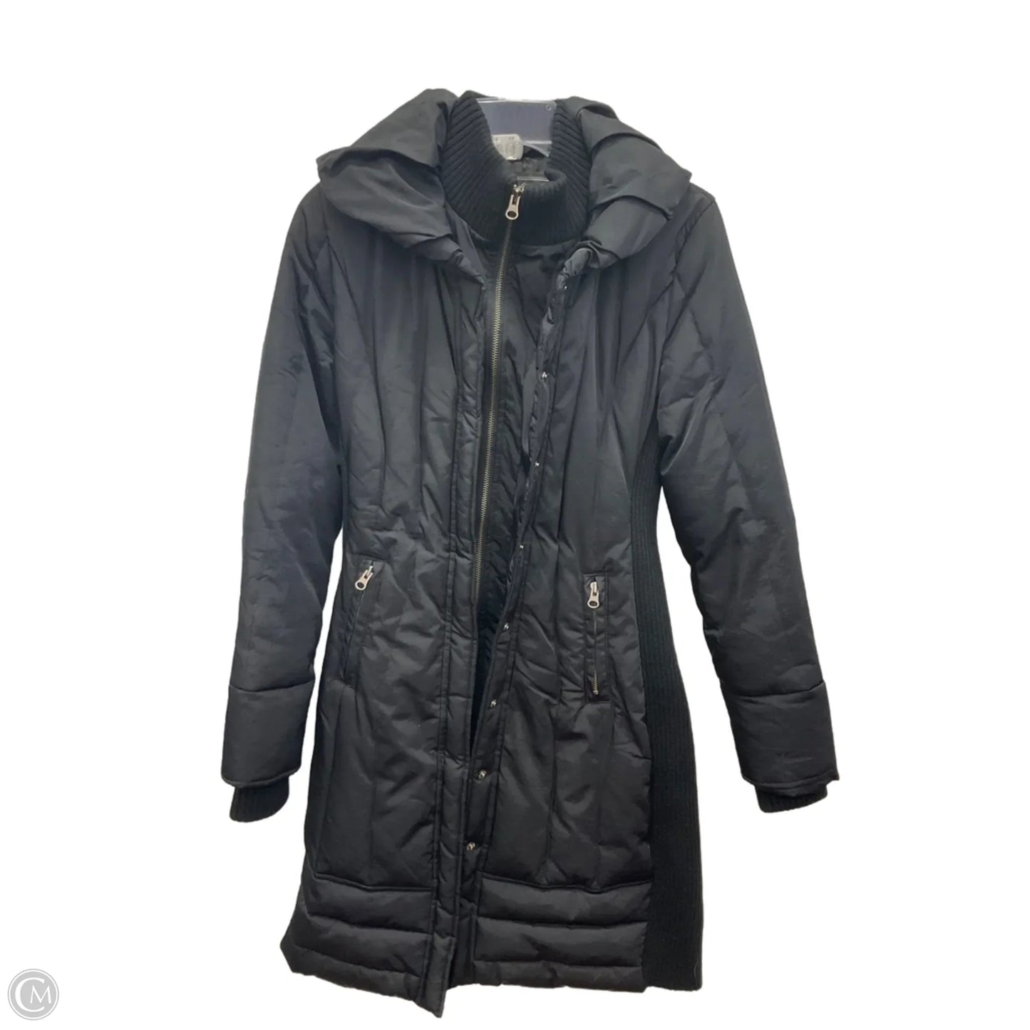 Coat Puffer & Quilted By Guess In Black, Size: S