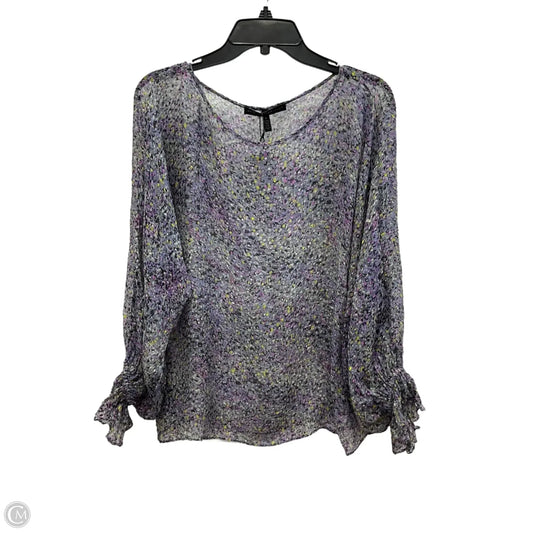 Top Long Sleeve By White House Black Market In Floral Print, Size: L