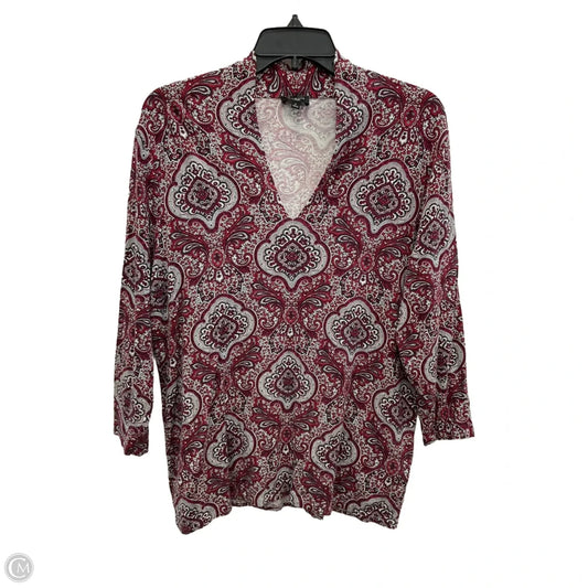 Top Long Sleeve By Talbots In Red, Size: S