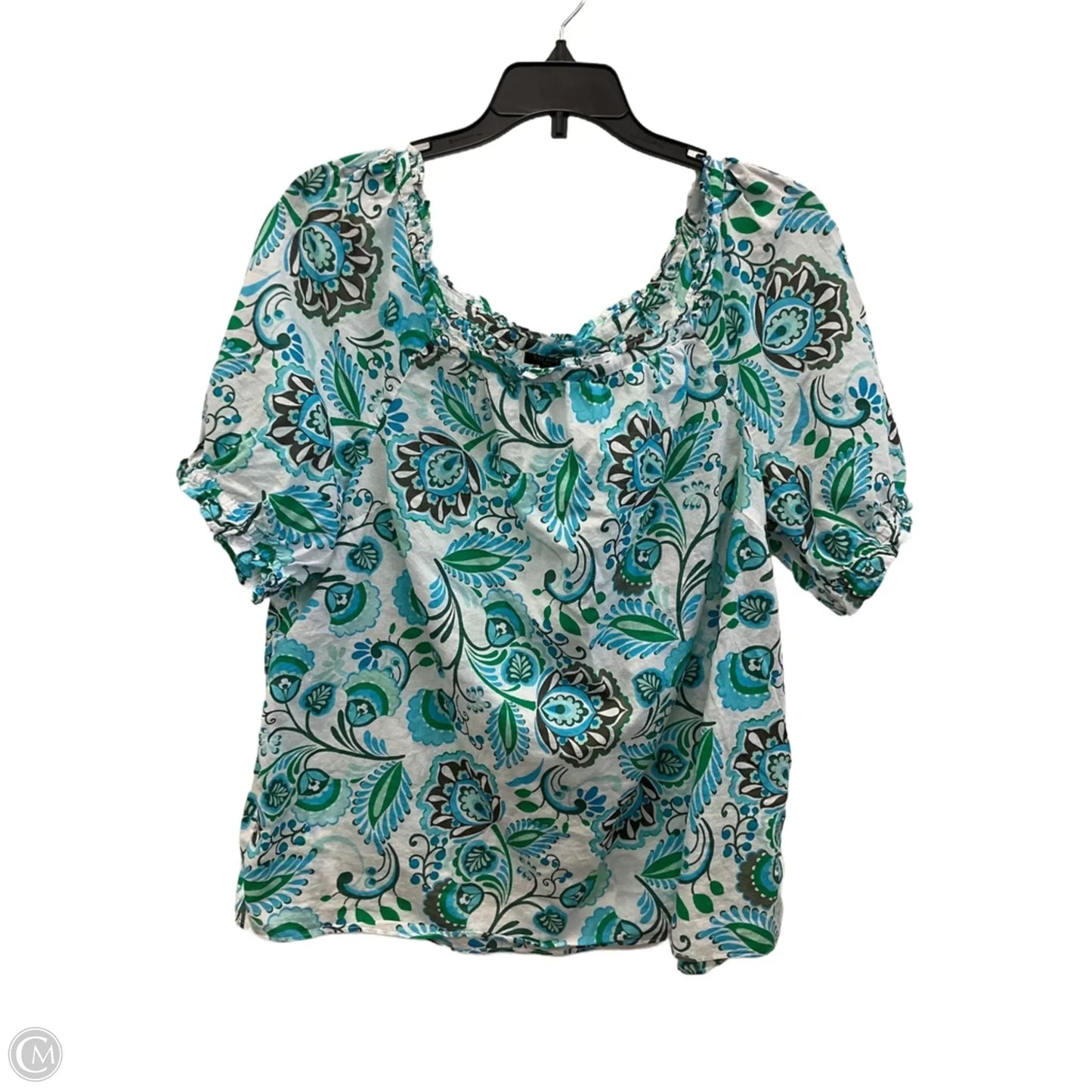 Top Short Sleeve By Talbots In Paisley Print, Size: Xl