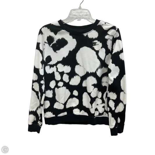 Athletic Top Long Sleeve Crewneck By Nike In Black & White, Size: Xl