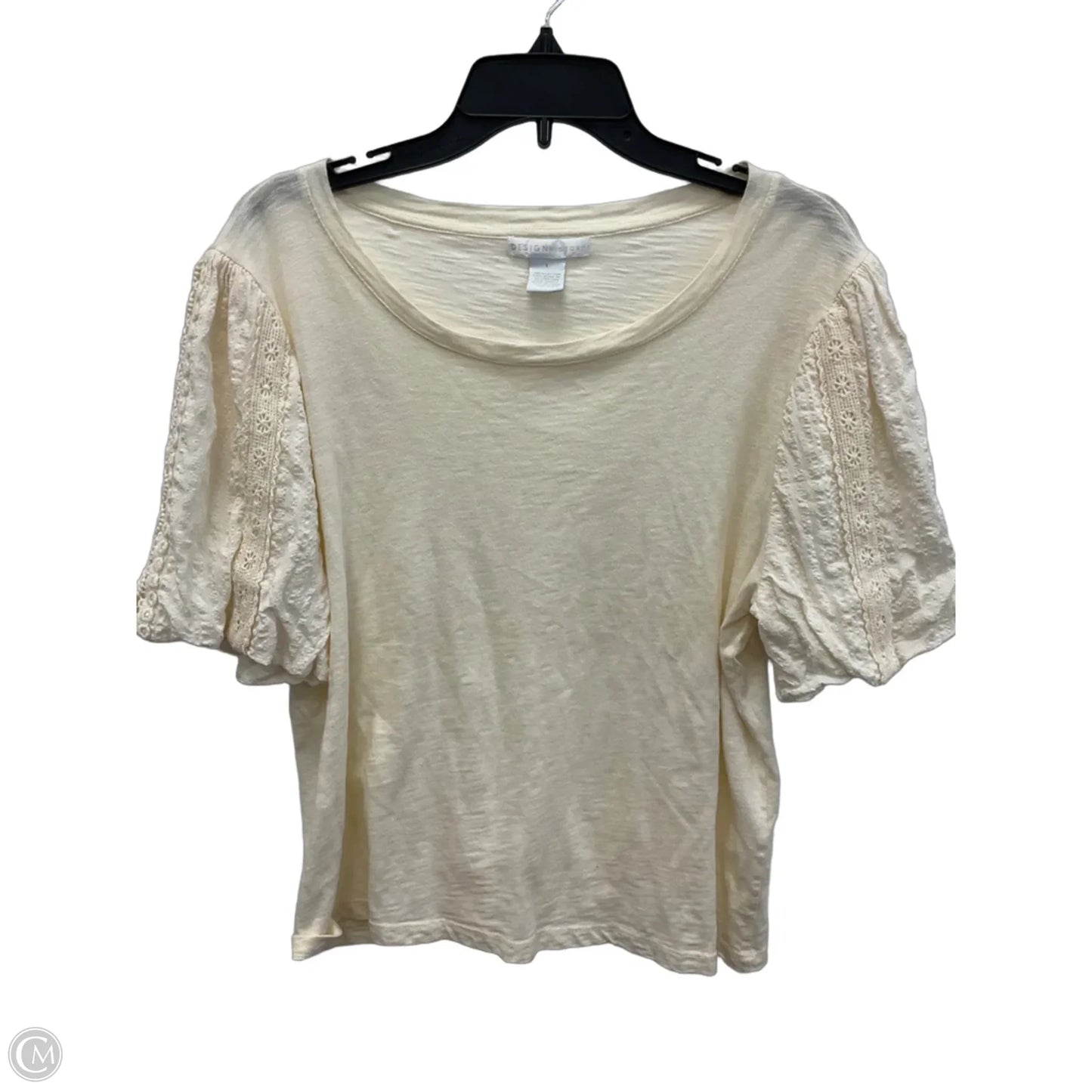 Top Short Sleeve By Design History In White, Size: L