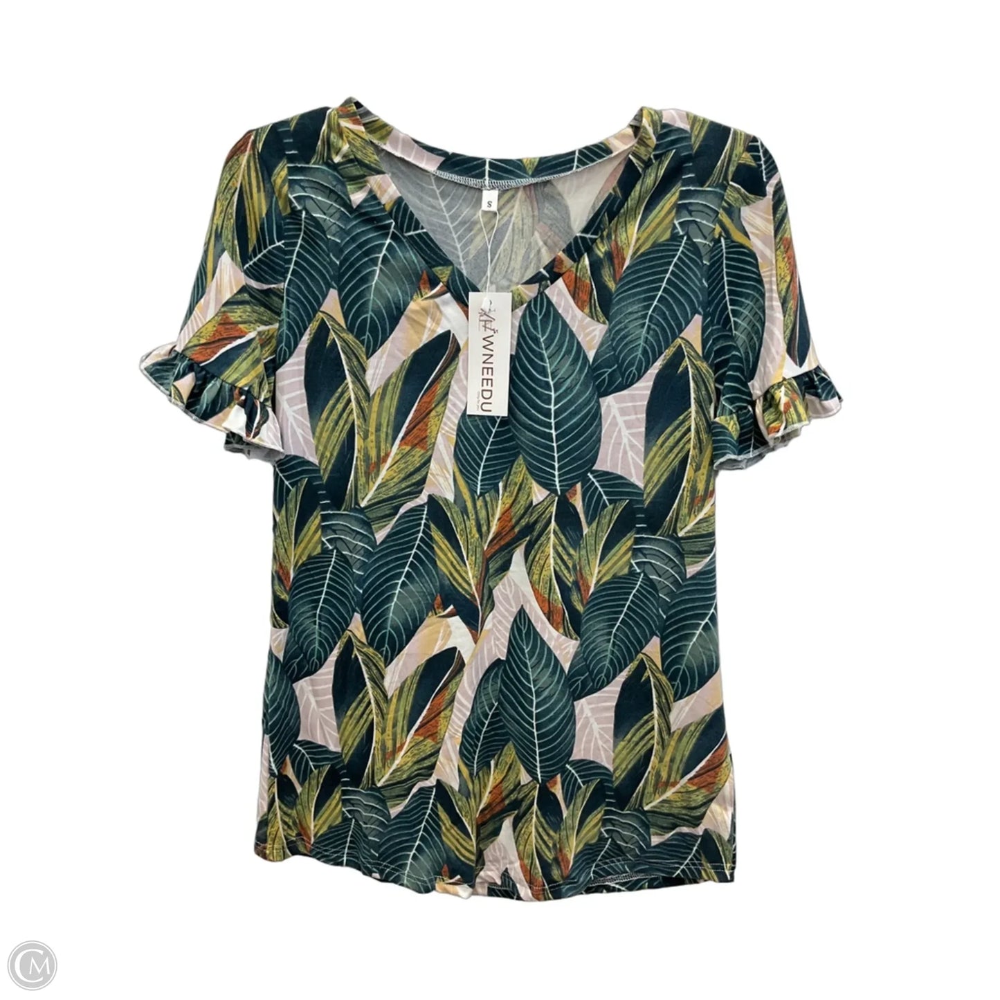 Top Short Sleeve By Clothes Mentor In Tropical Print, Size: S