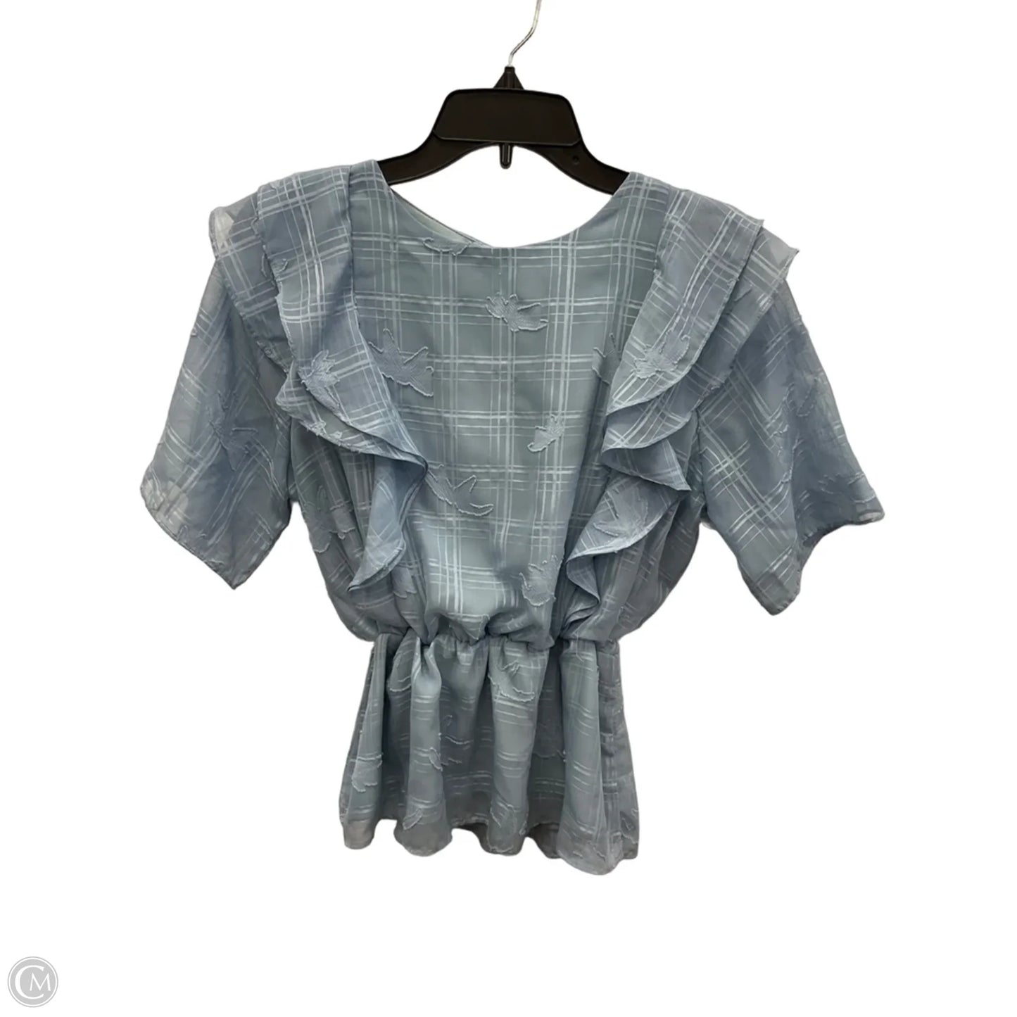 Top Short Sleeve By Cme In Blue, Size: M
