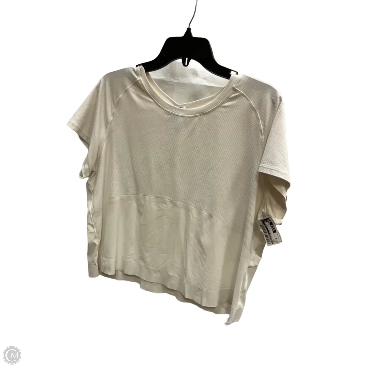 Athletic Top Short Sleeve By Lululemon In White, Size: M