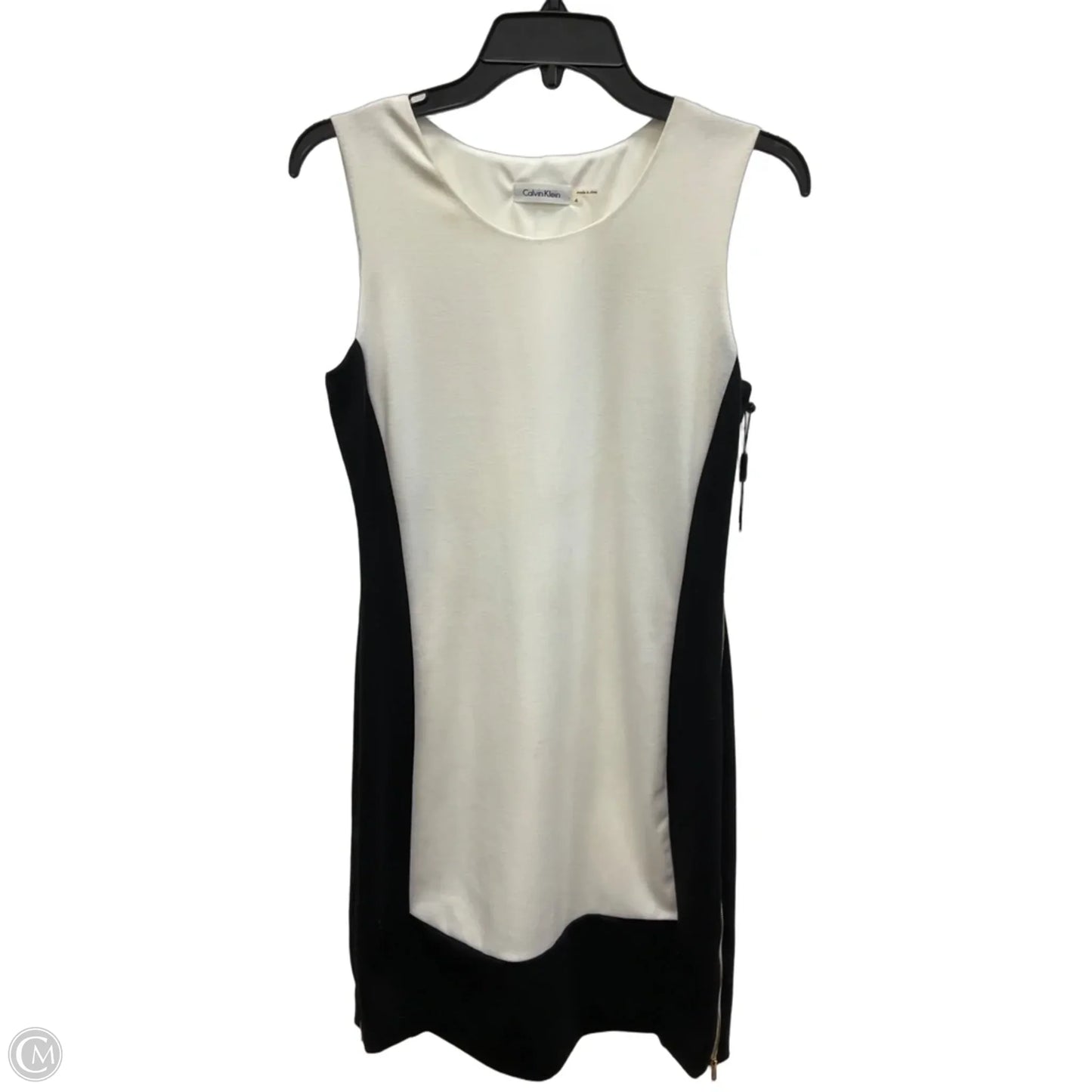 Dress Casual Midi By Calvin Klein In Black & White, Size: S