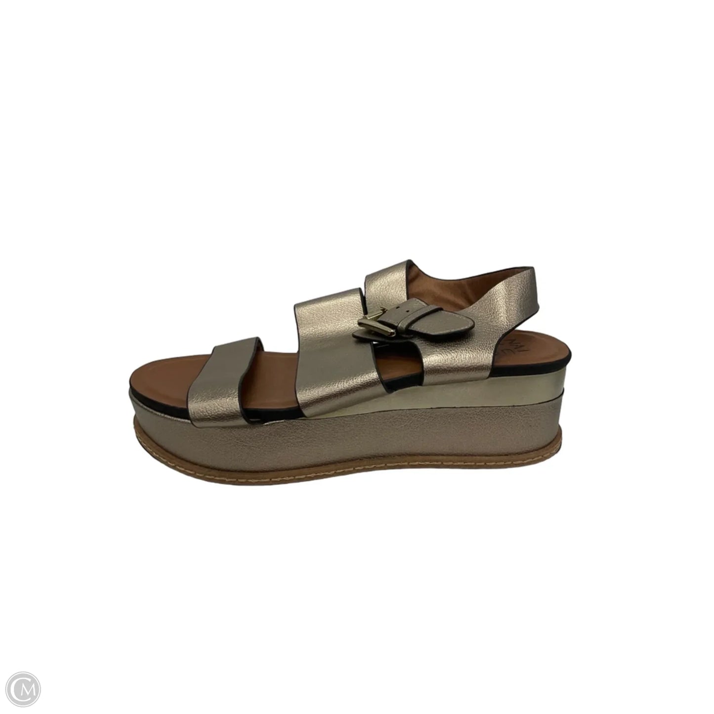 Sandals Heels Platform By Naturalizer In Bronze, Size: 8.5
