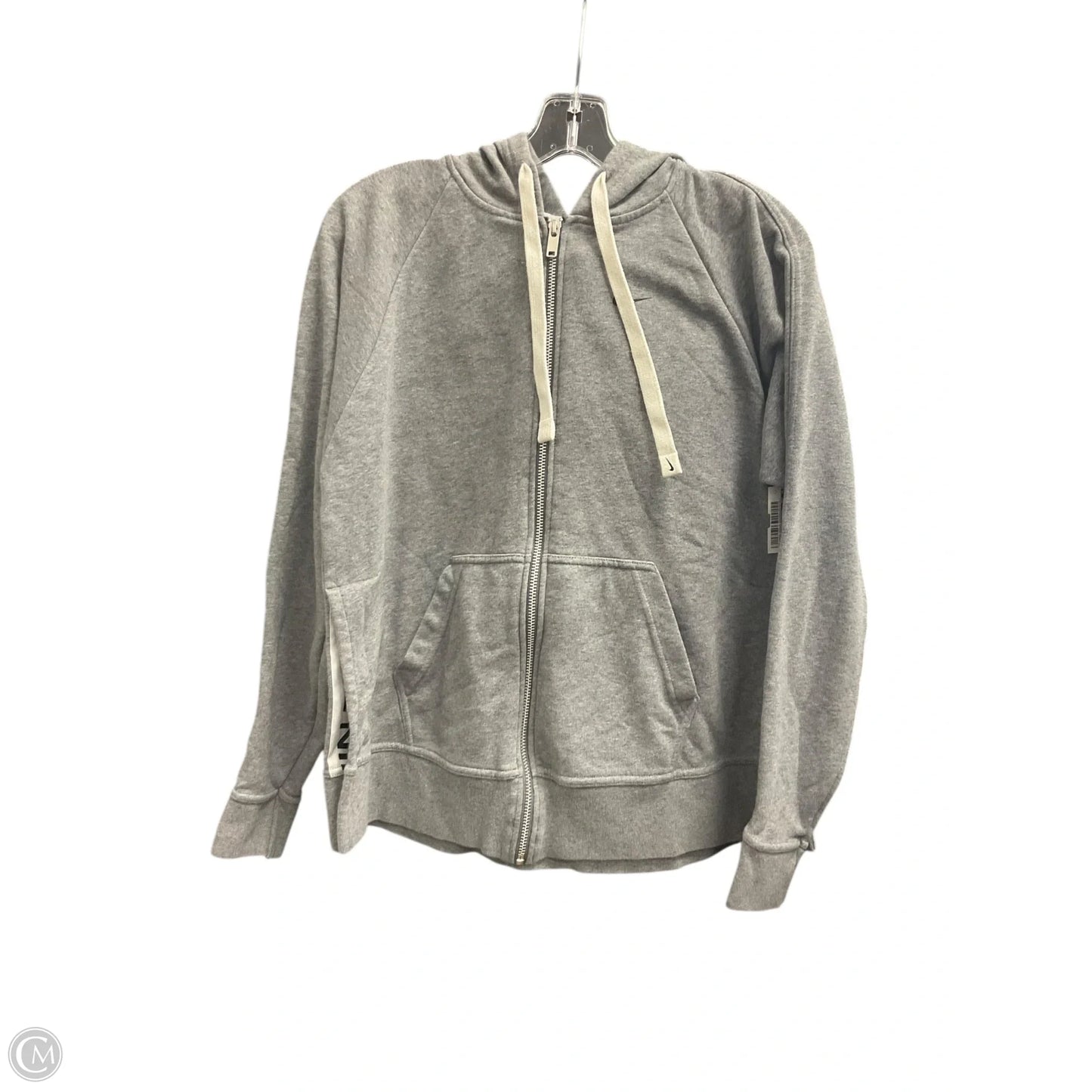 Athletic Jacket By Nike In Grey, Size: S