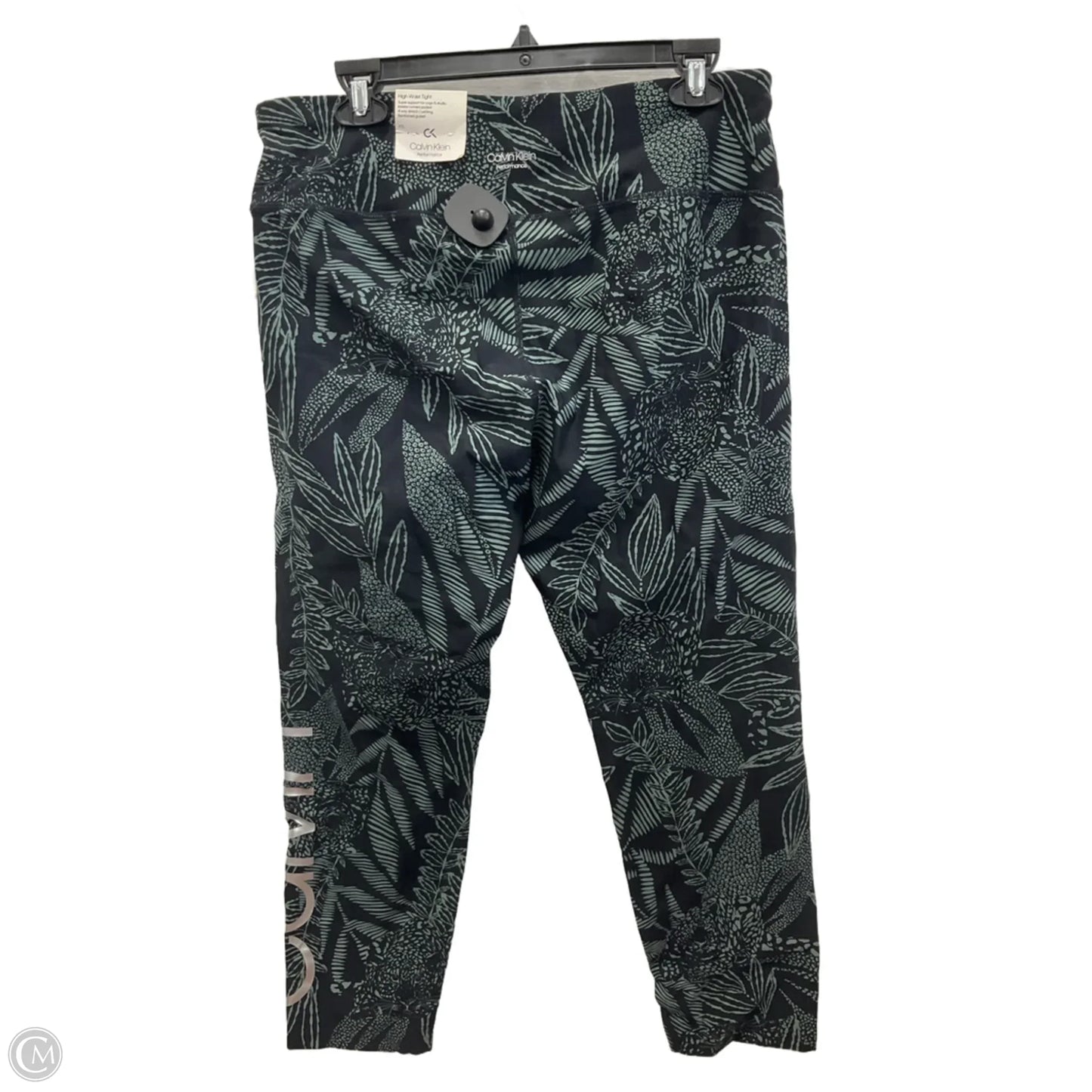 Athletic Leggings Capris By Calvin Klein In Black & Green, Size: Xxl