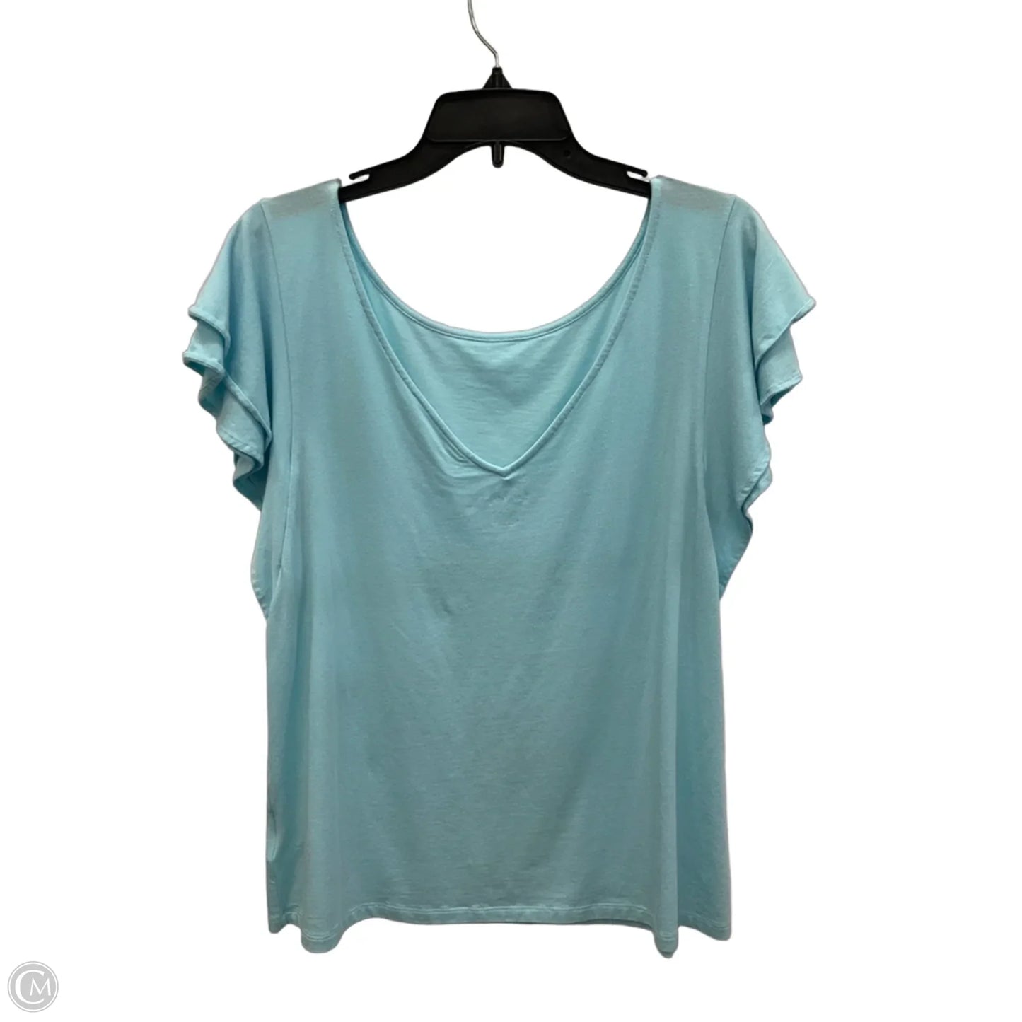 Top Short Sleeve Designer By Lilly Pulitzer In Blue, Size: Xl