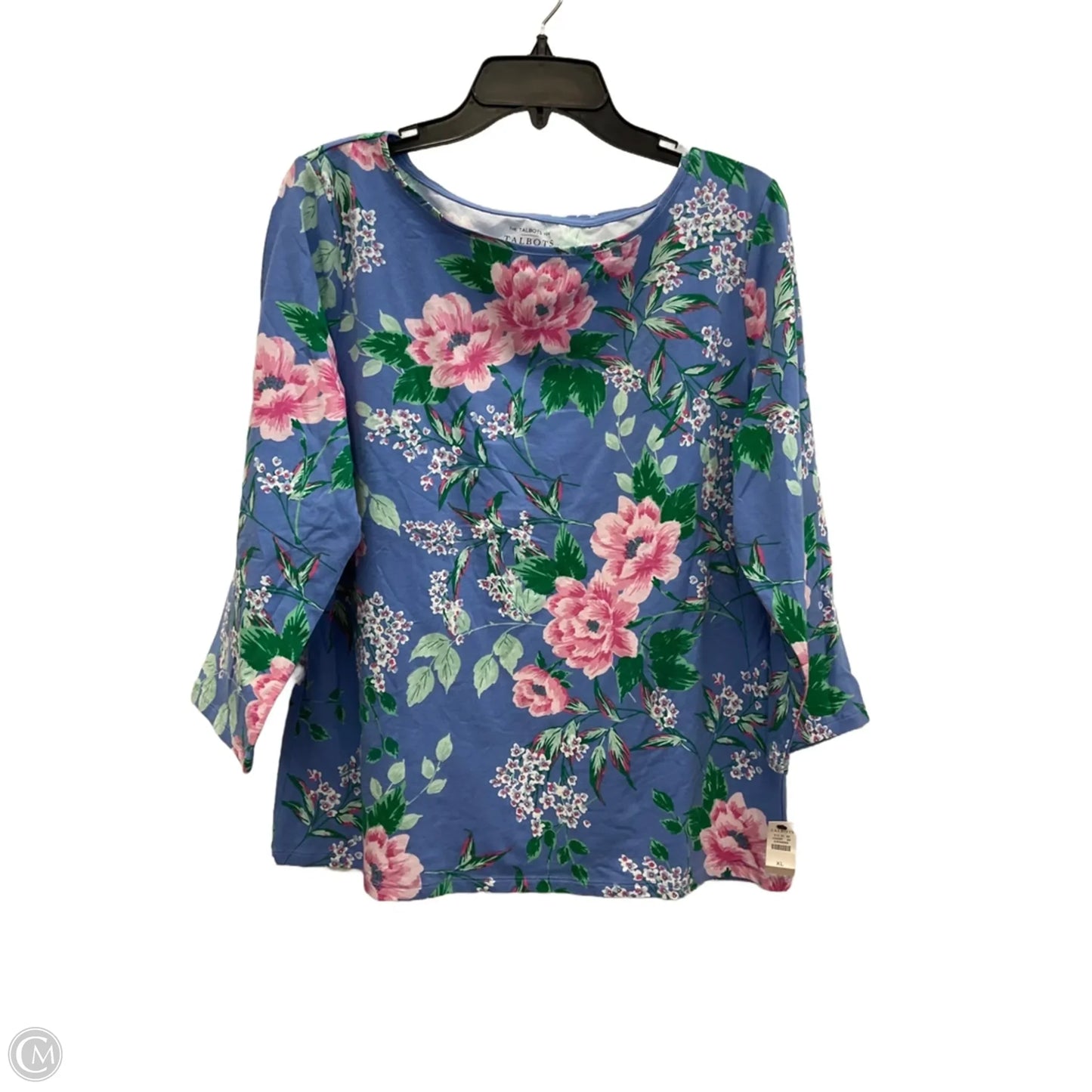 Top 3/4 Sleeve By Talbots In Blue, Size: Xl