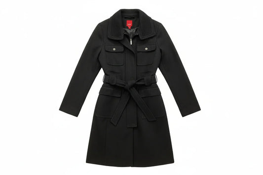 Coat Trench Coat By Esprit In Black, Size: L