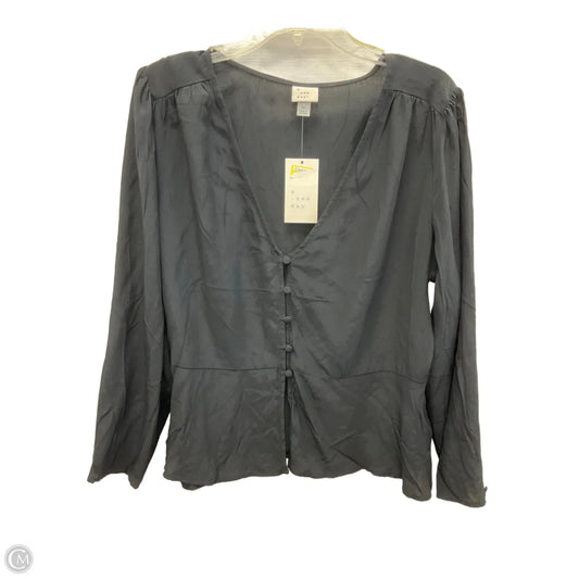 Top Long Sleeve By A New Day In Black, Size: Xl