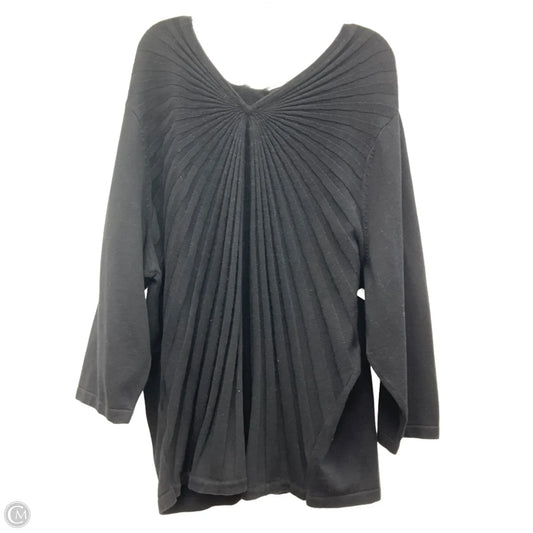 Top Long Sleeve By Peter Nygard In Black, Size: L