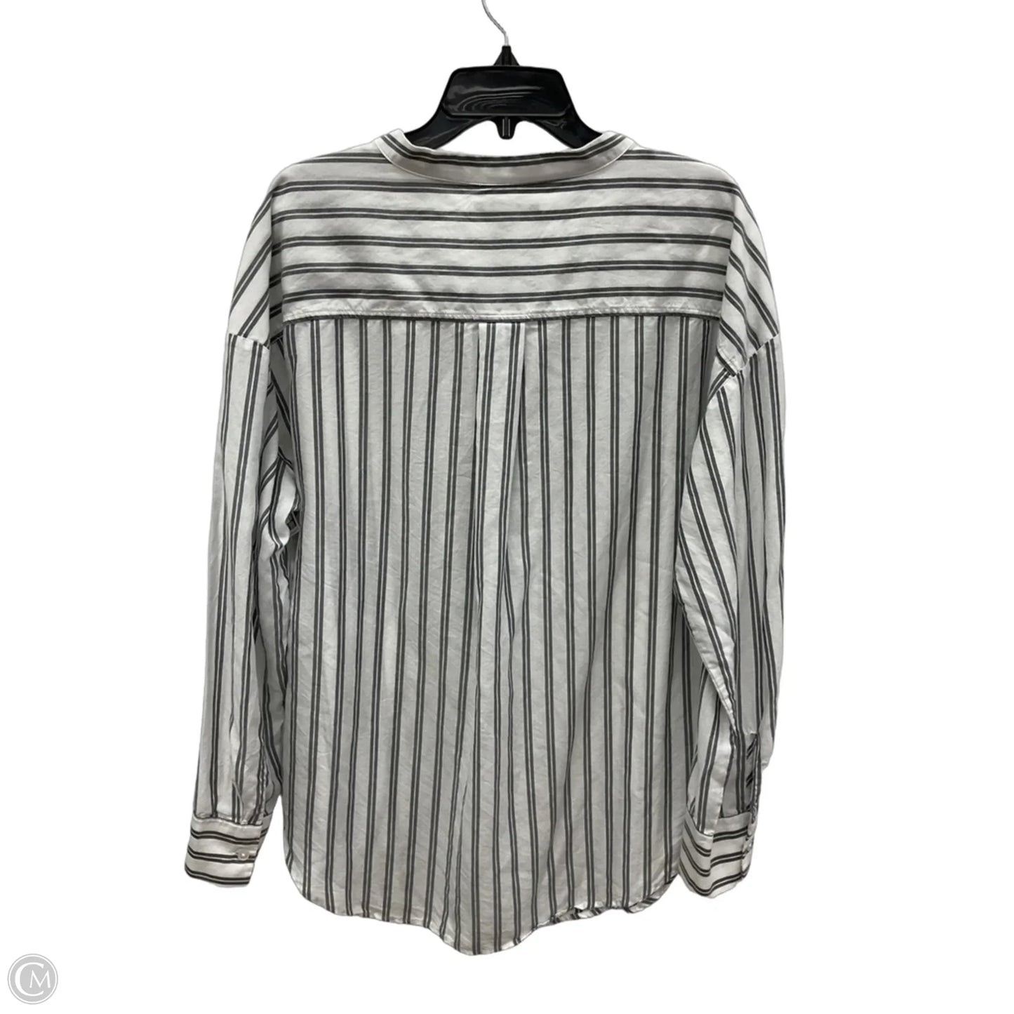 Blouse Long Sleeve By Banana Republic In Striped Pattern, Size: L