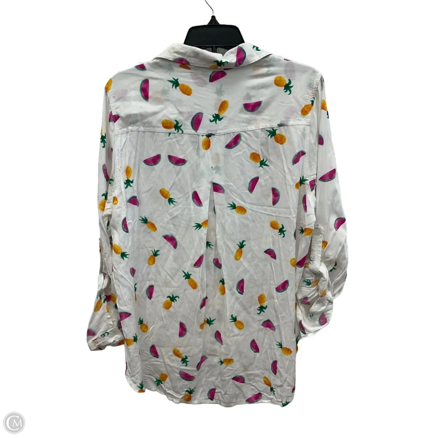 Top Long Sleeve By Velvet Heart In White, Size: L