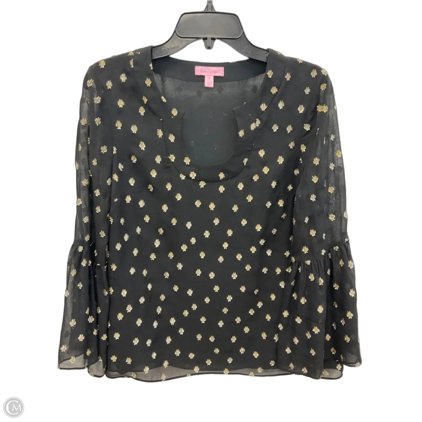 Top Long Sleeve Designer By Lilly Pulitzer In Black, Size: S