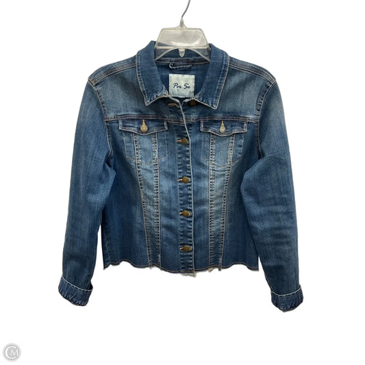 Jacket Denim By Per Se In Blue Denim, Size: S