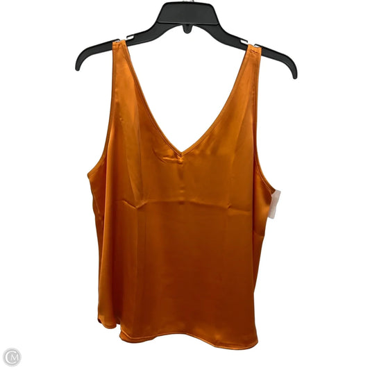 Top Sleeveless By Loft In Orange, Size: L