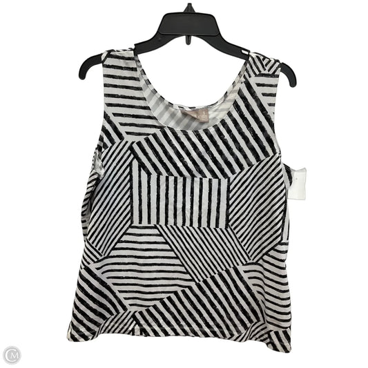 Top Sleeveless Basic By Chicos In Black & White, Size: Xl