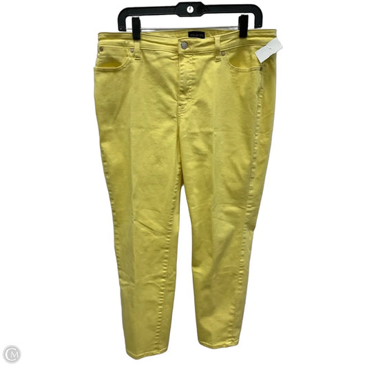 Jeans Straight By Talbots In Yellow Denim, Size: 14