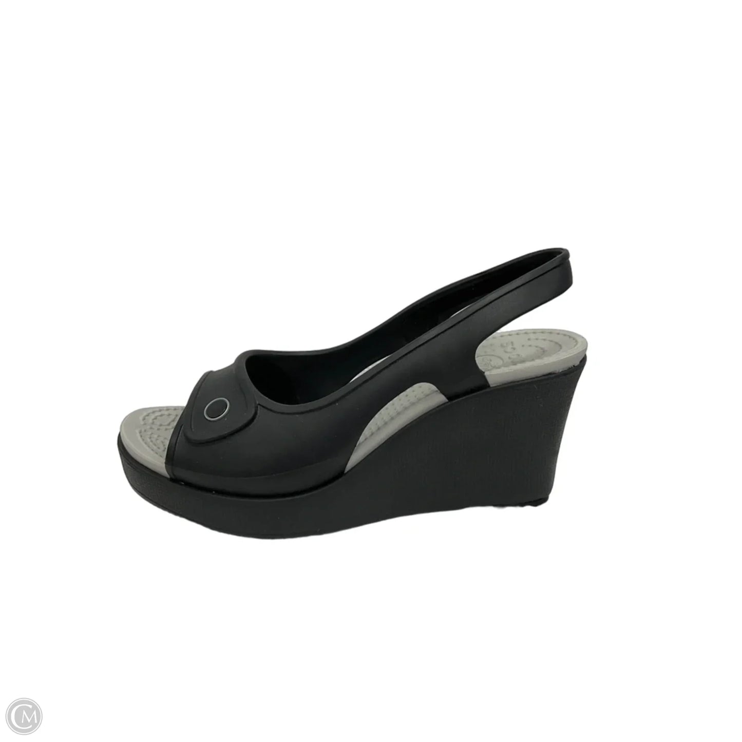 Sandals Heels Platform By Crocs In Black, Size: 6