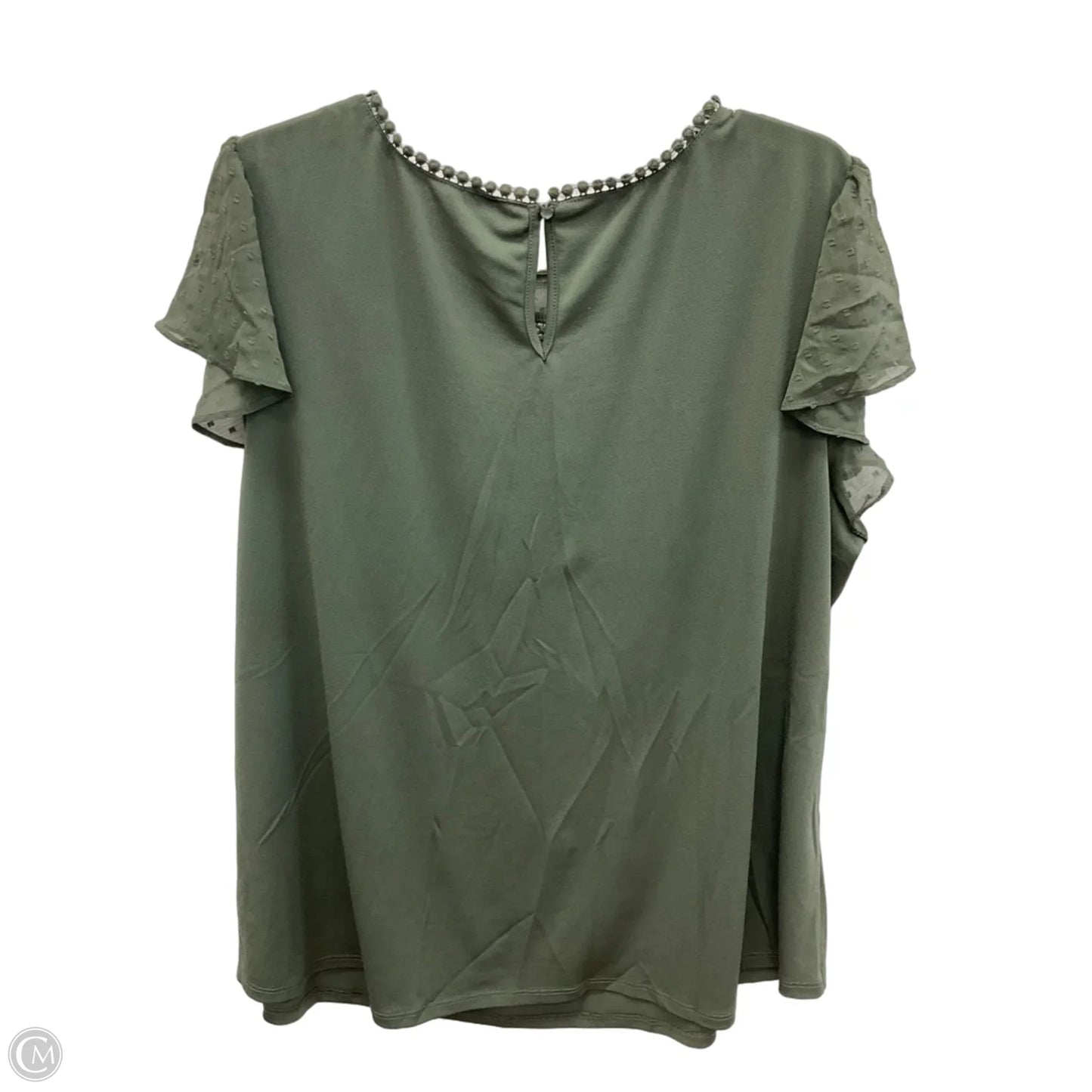 Top Short Sleeve By Adrianna Papell In Green, Size: 2x