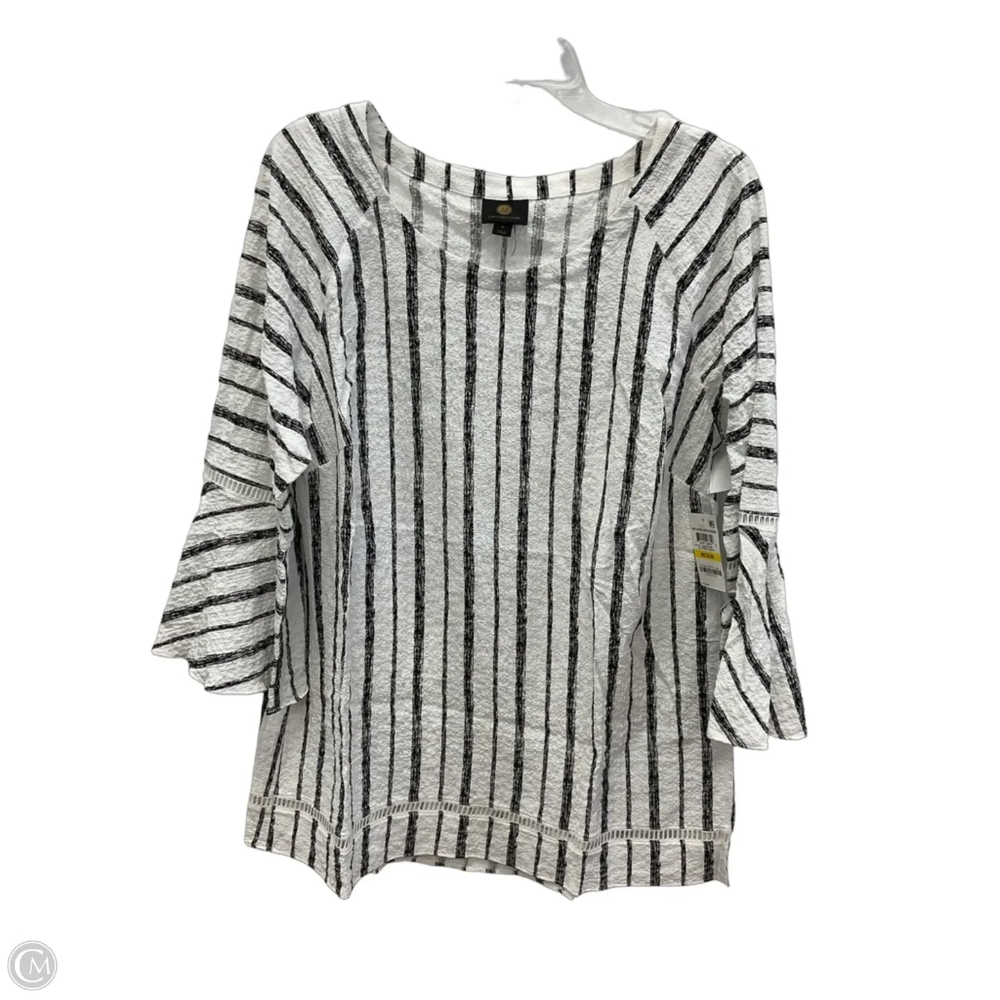 Top 3/4 Sleeve By Jm Collections In White, Size: M
