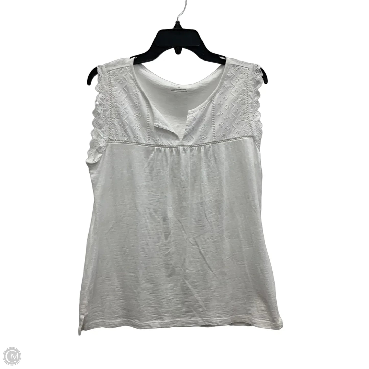 Top Sleeveless By Talbots In White, Size: M