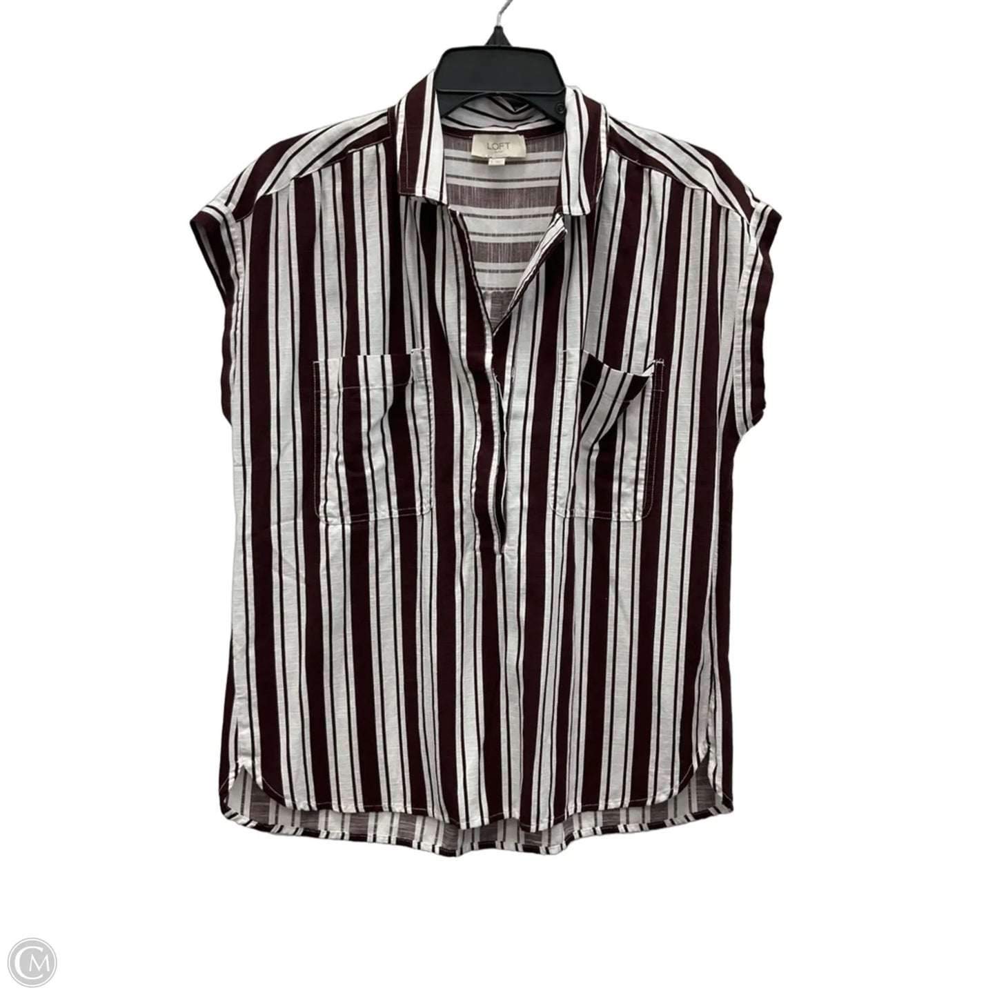 Top Sleeveless By Loft In Striped Pattern, Size: S