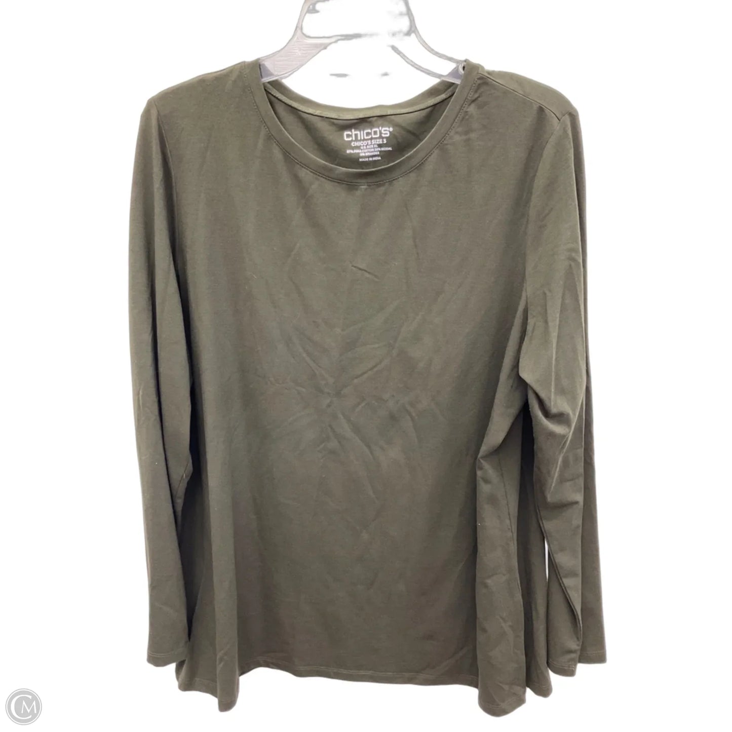Top Long Sleeve By Chicos In Green, Size: Xl