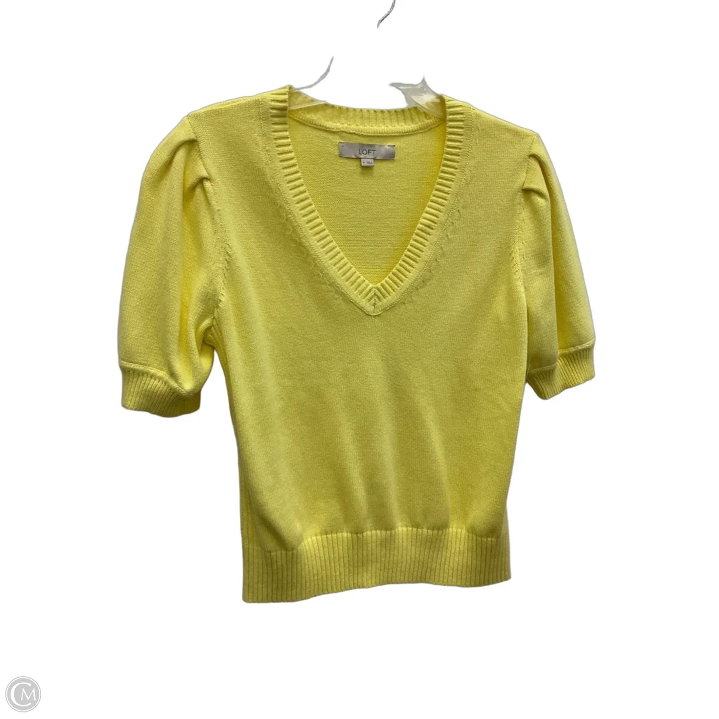 Top Short Sleeve By Loft In Yellow, Size: M