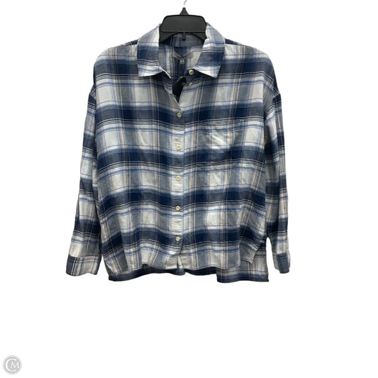 Blouse Long Sleeve By Madewell In Blue, Size: S