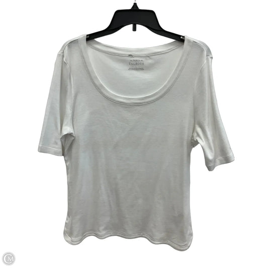 Top Short Sleeve Basic By Talbots In White, Size: L