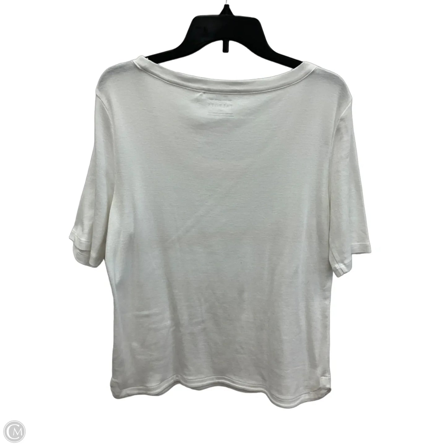 Top Short Sleeve Basic By Talbots In White, Size: L