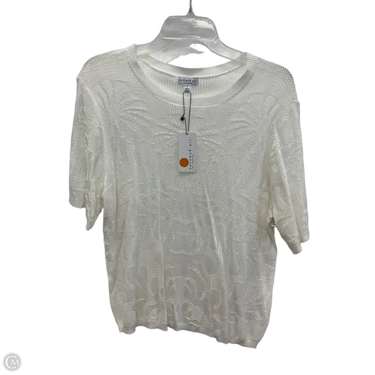 Top Short Sleeve By Current Air In White, Size: L